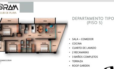 DEPARTAMENTO A PIE DE PLAYA EN TORAM CLUB DE PLAYA