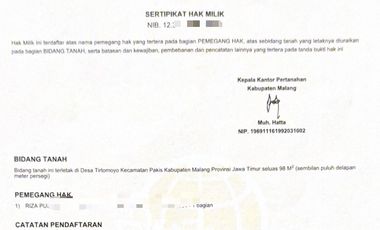 RUMAH ARAYA MALANG KAMPUS BINUS DI JUAL CEPAT BUTUH UANG BU