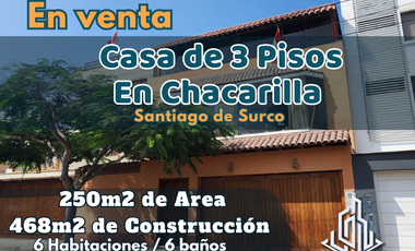 VENDO CASA 3 PISOS CHACARILLA SURCO CONDOMINIO PARQUES