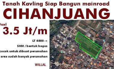 Tanah Kavling Siap Bangun Di Mainroad Cihanjuang Cimahi Bandung Cocok Untuk Perumahan,Gudang,Pabrik,Invest