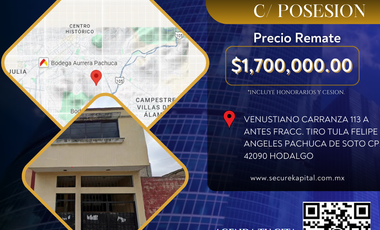 GRAN OPORTUNIDAD DE REMATE BANCARIO EN TIRO TULA FELIPE ANGELES PACHUCA HIDALGO