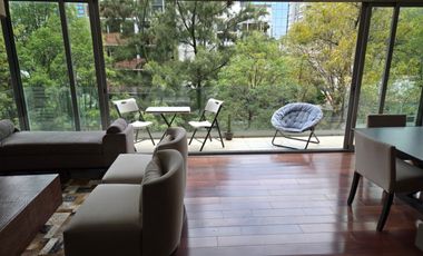 Moderno departamento amueblado en Altezza Polanco Campos Eliseos con balcón