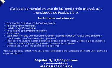 LOCAL COMERCIAL EN PUEBLO LIBRE