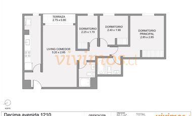 Metro Ciudad del Niño. 3 Dormitorios. Estacionamiento