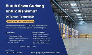 Multifunctional warehouse, 3 floors, in Taman Tekno, BSD