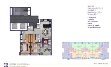 PREVENTA DEPARTAMENTOS EN ZONA ESMERALDA POR LEGORRETA Y LEGORRETA