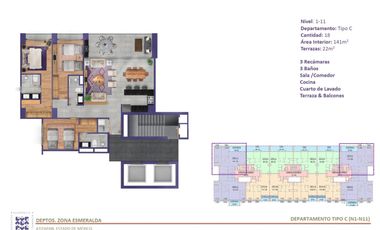 PREVENTA DEPARTAMENTOS EN ZONA ESMERALDA POR LEGORRETA Y LEGORRETA