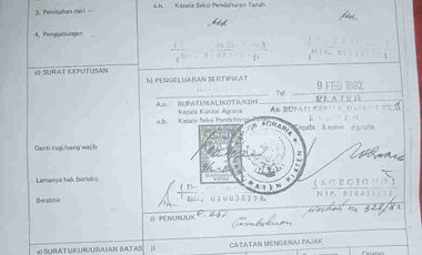 Dijual Tanah Zona Kuning Lokasi Jogonalan,Klaten
Luas 2555m2