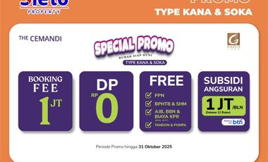 RUMAH THE CEMANDI SIDOARJO  Hunian Stylish & Nyaman untuk Keluarga Muda, New Type Aster 1 Lantai Cicilan hanya 1,9 juta/bulan