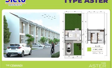 RUMAH THE CEMANDI SIDOARJO  Hunian Stylish & Nyaman untuk Keluarga Muda, New Type Aster 1 Lantai Cicilan hanya 1,9 juta/bulan