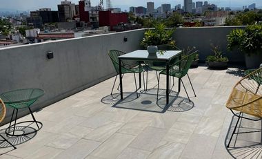 Departamento en venta CDMX – Tabacalera, rooftop con vista al Monumento a la Revolución