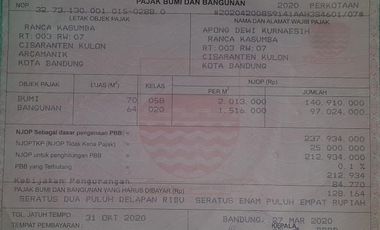 Dijual murah Rumah di Cisaranten Kulon, Bandung