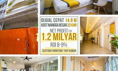 Boarding House for Sale in Mangga Besar, Jakarta, 32+1 Fully Furnished Rooms