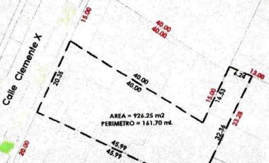 TERRENO CON 20ML DE FACHADA, 926.25 M2, POR COLINDANCIA EDIFICABLE 6 PISOS, JR CLEMENTE X, SAN ISIDRO