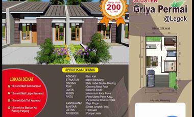 Rumah baru termurah KPR DP suka suka disamping BSD Gading Serpong