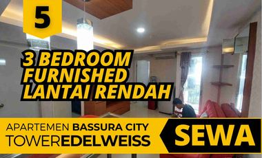Sewa 3 Bedroom Lantai Rendah Tower E Apartemen Bassura City