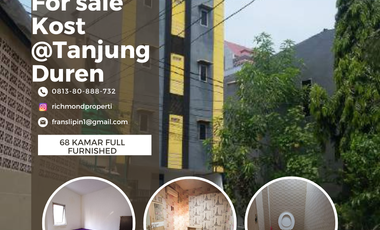 Jual rumah Kost 65 KT/ KM dalam di Tanjung Duren Lokasi KOST dekat Dengan UNiversitas Trisakti , UNTAR , dan APL Tower