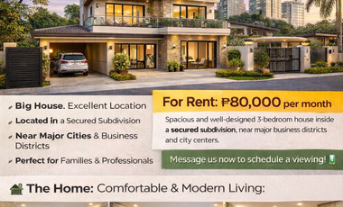 🔥 HOT DEAL: FOR RENT Bagong Ilog  Property – Big 3-Bedroom Family Home