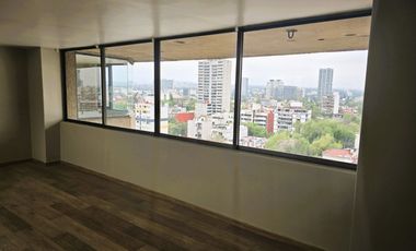 Departamento Renta Condesa, reestrene, vista Panorámica, 2 recamaras mas estudio abierto