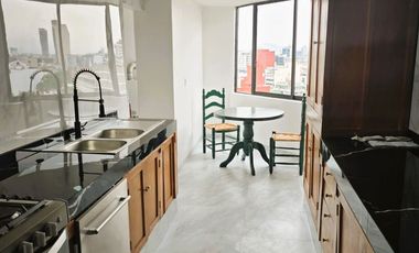 Departamento Renta Condesa, reestrene, vista Panorámica, 2 recamaras mas estudio abierto
