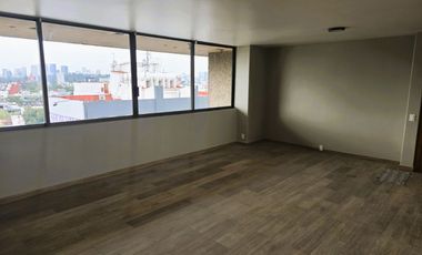 Departamento Renta Condesa, reestrene, vista Panorámica, 2 recamaras mas estudio abierto