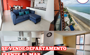Se vende Departamento de 2 habitaciones frente al mar a una calle del Mall del Pacifico en Manta