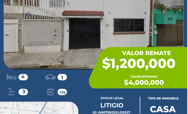 Propiedad en remate bancario en Coyoacán!!! Excelente oportunidad de inversión..........