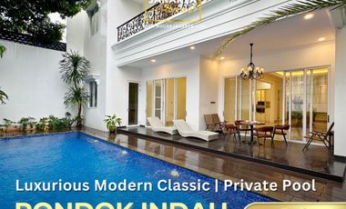Rumah Mewah Pondok Indah 2.5 Lantai . Dalam Komplek Elite . Pool & Spacious Garden