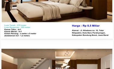 Rumah Baru Luxury Modern Mewah Furnish With Pool di NILAPADMI  Kota baru parahyangan