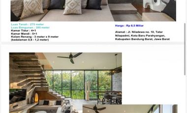 Rumah Baru Luxury Modern Mewah Furnish With Pool di NILAPADMI  Kota baru parahyangan