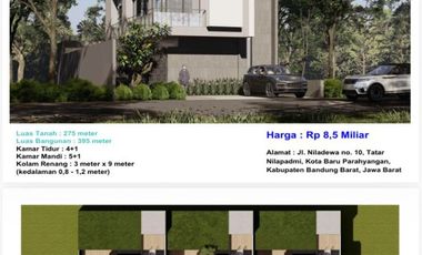 Rumah Baru Luxury Modern Mewah Furnish With Pool di NILAPADMI  Kota baru parahyangan