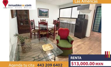 DEPARTAMENTO AMUEBLADO EN RENTA EN LAS AMERICAS, MORELIA