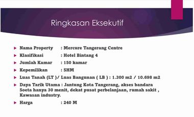 Hotel Bintang 4 Dijual di Tangerang Banten