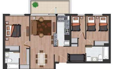 Arriendo Departamento 3d2b Marzo A Diciembre Amoblado