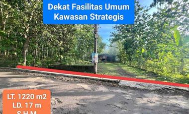 Jual Tanah bonus Gudang di Karangtengah Wonosari Gunung Kidul Pinggir Jalan Raya Murah