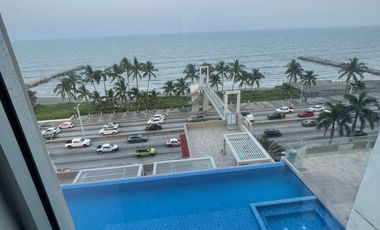 RENTO DEPARTAMENTO AMUEBLADO CON VISTA AL MAR Y FRENTE  A LA ALBERCA