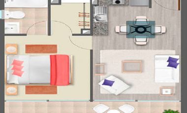 Dp 1 Dormitorio + Bg En Pte, Balmaceda / Parque Los Reyes