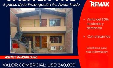 Oportunidad: Casa Cerca A Prolongacion Javier Prado En Ate