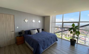 Departamento de Lujo en Renta | Angelópolis | Amueblado | 105 m² | 2 Recámaras | Piso 21 | $31,000 (mantenimiento incluido)