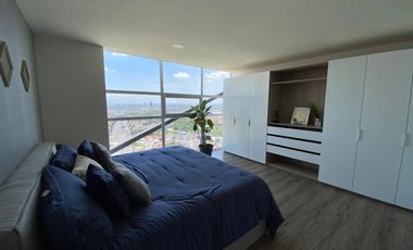 Departamento de Lujo en Renta | Angelópolis | Amueblado | 105 m² | 2 Recámaras | Piso 21 | $31,000 (mantenimiento incluido)