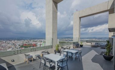 Departamento de Lujo en Renta | Angelópolis | Amueblado | 105 m² | 2 Recámaras | Piso 21 | $31,000 (mantenimiento incluido)