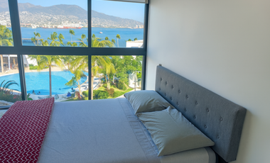 Departamento en Acapulco con vista al mar | 2 recámaras y albercas