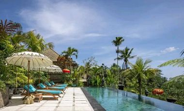 Luxury villa full view jungle sungai ubud bali