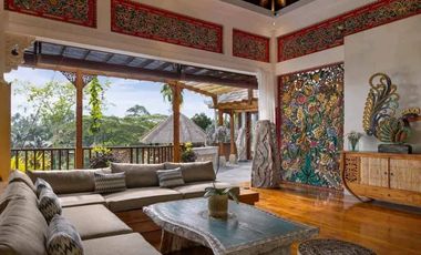 Luxury villa full view jungle sungai ubud bali