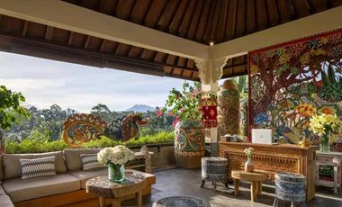 Luxury villa full view jungle sungai ubud bali