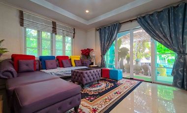 Corner Unit Next to the Community Garden!!! Single house for sale in Baan Suan Aeksayam Project, corner unit with 101 sq.w.