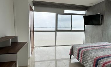 Renta de Departamento amoblado con vista al Río en Puerto Santana, Guayaquil