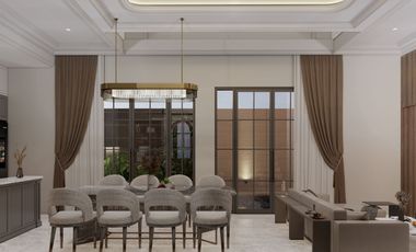 Rumah kolam renang dekat kota murah 2 lantai super mewah