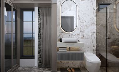 Rumah kolam renang dekat kota murah 2 lantai super mewah