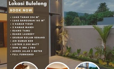 FOR SALE BEAUTIFUL VILLA WITH RICE FIELD VIEW AND LARGE SWIMMING POOL AT BULELENG